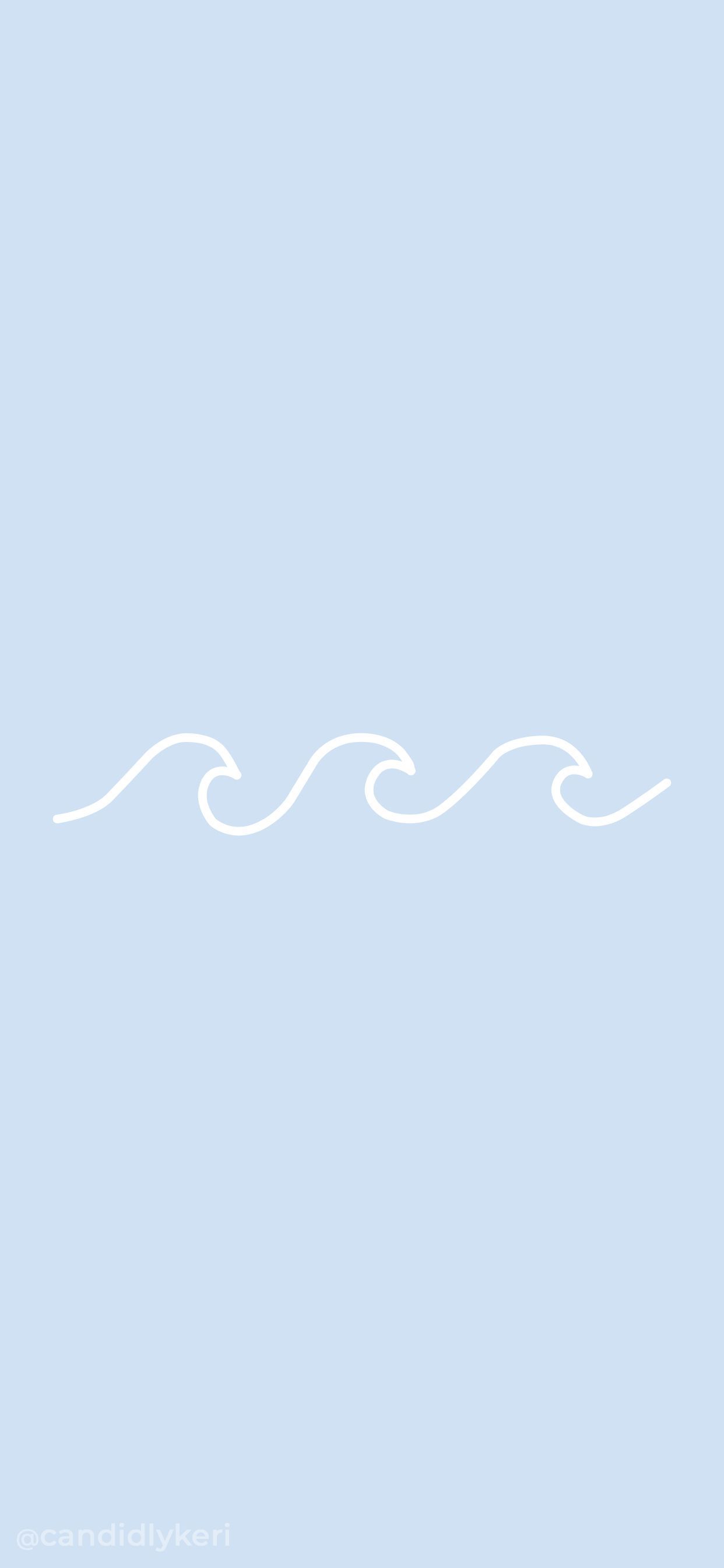 A blue background with white waves on it - Blue, wave, light blue, minimalist
