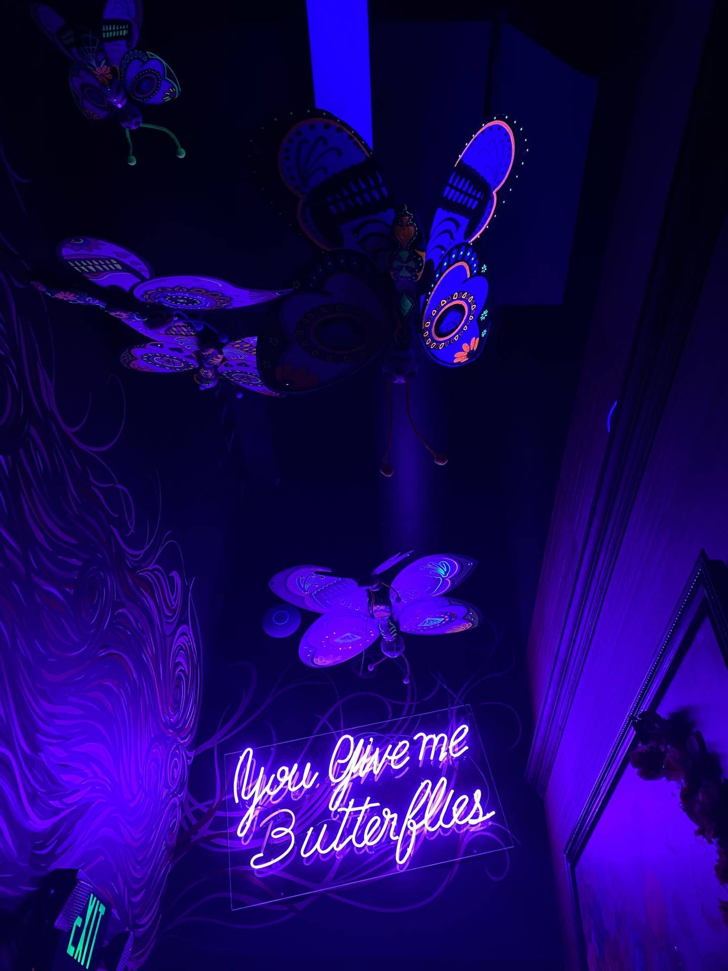 A neon sign that says you give the butterflies - Neon blue, blue