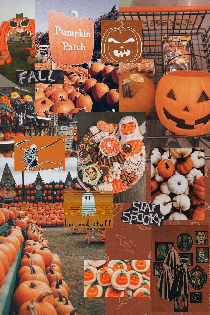 Orange halloween aesthetic HD wallpaper