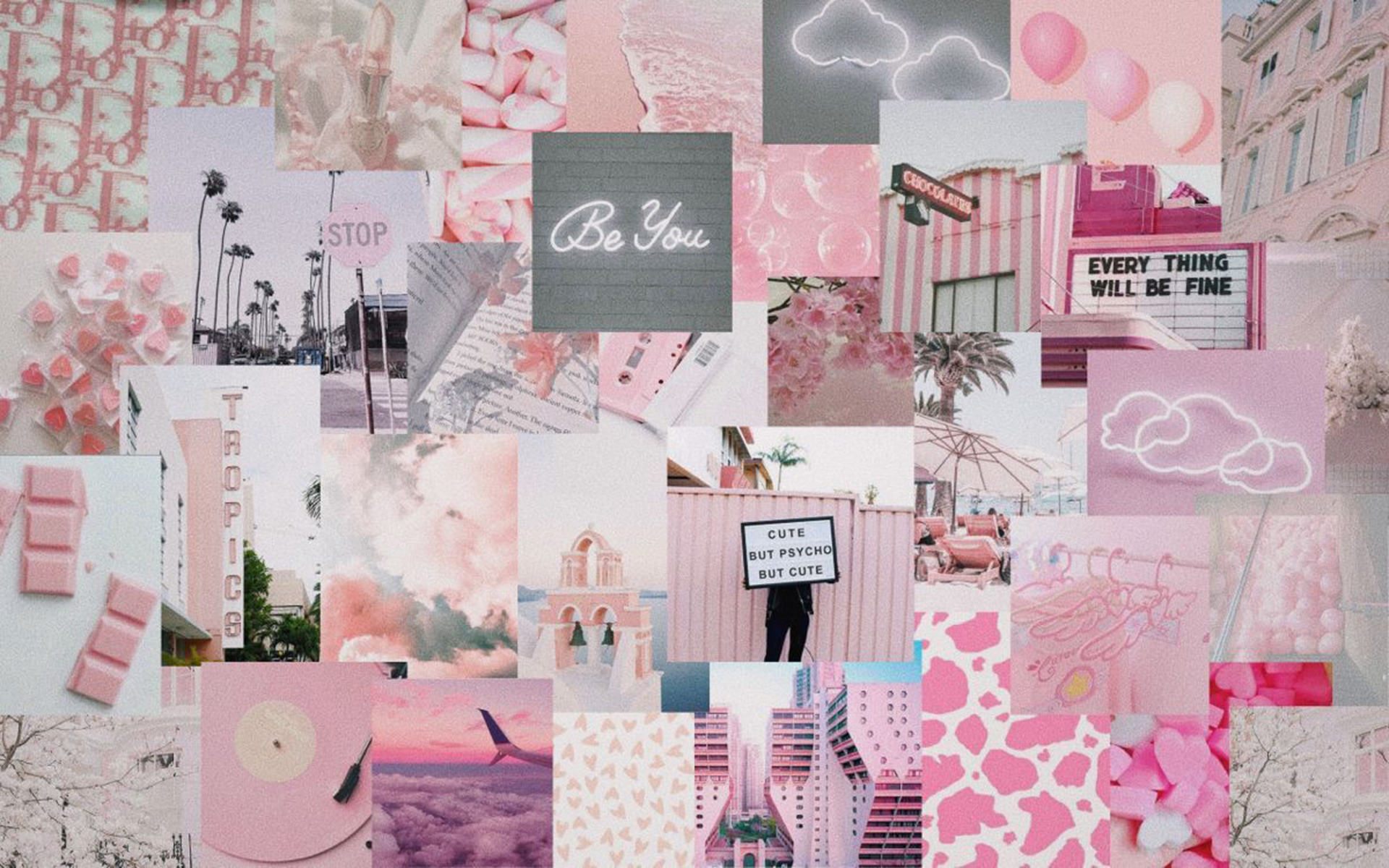 A collage of pink and white aesthetic images. - Desktop, cute, cute pink, pink collage, pink, soft pink, light pink