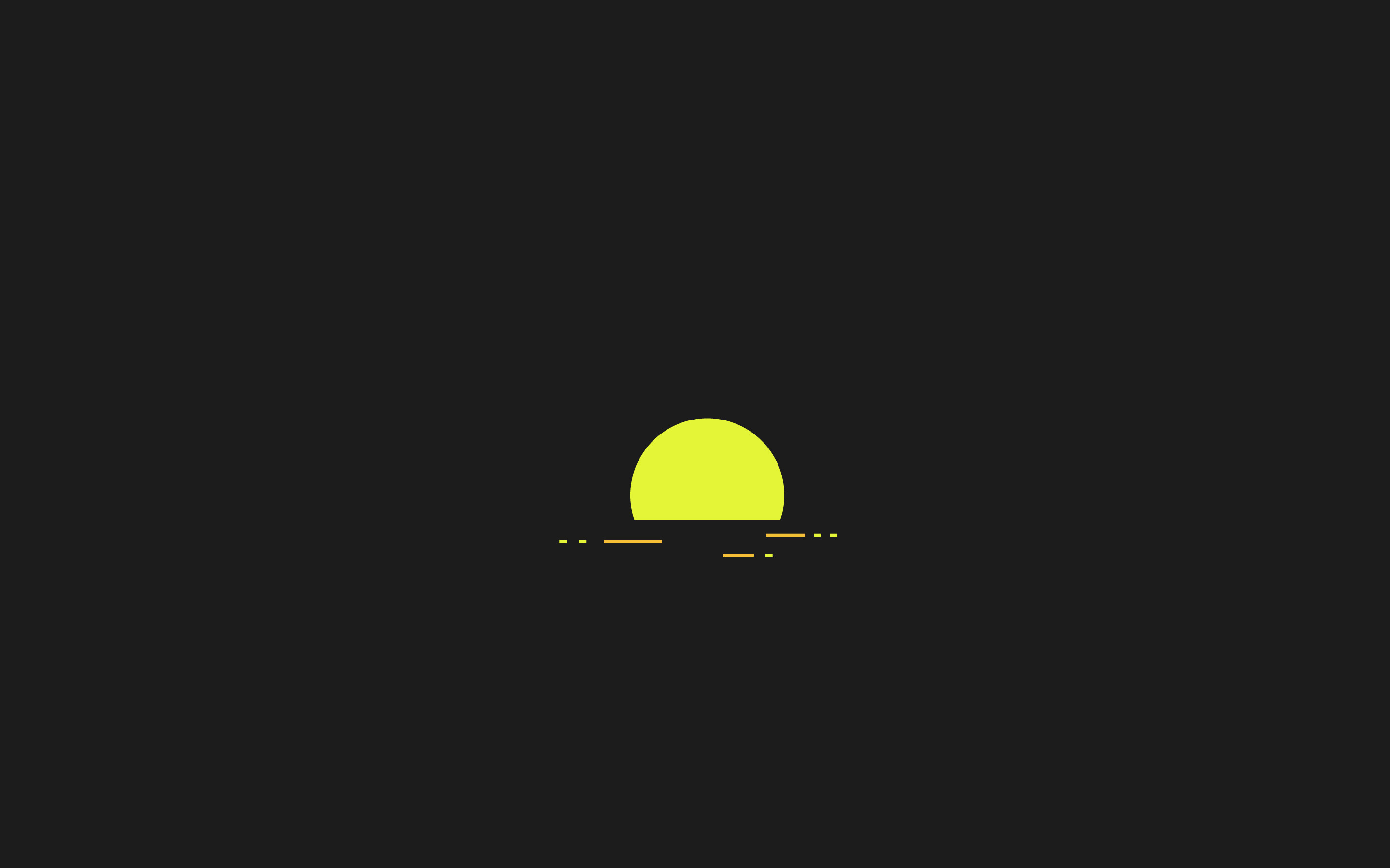 A yellow sun on a black background - Minimalist, sun