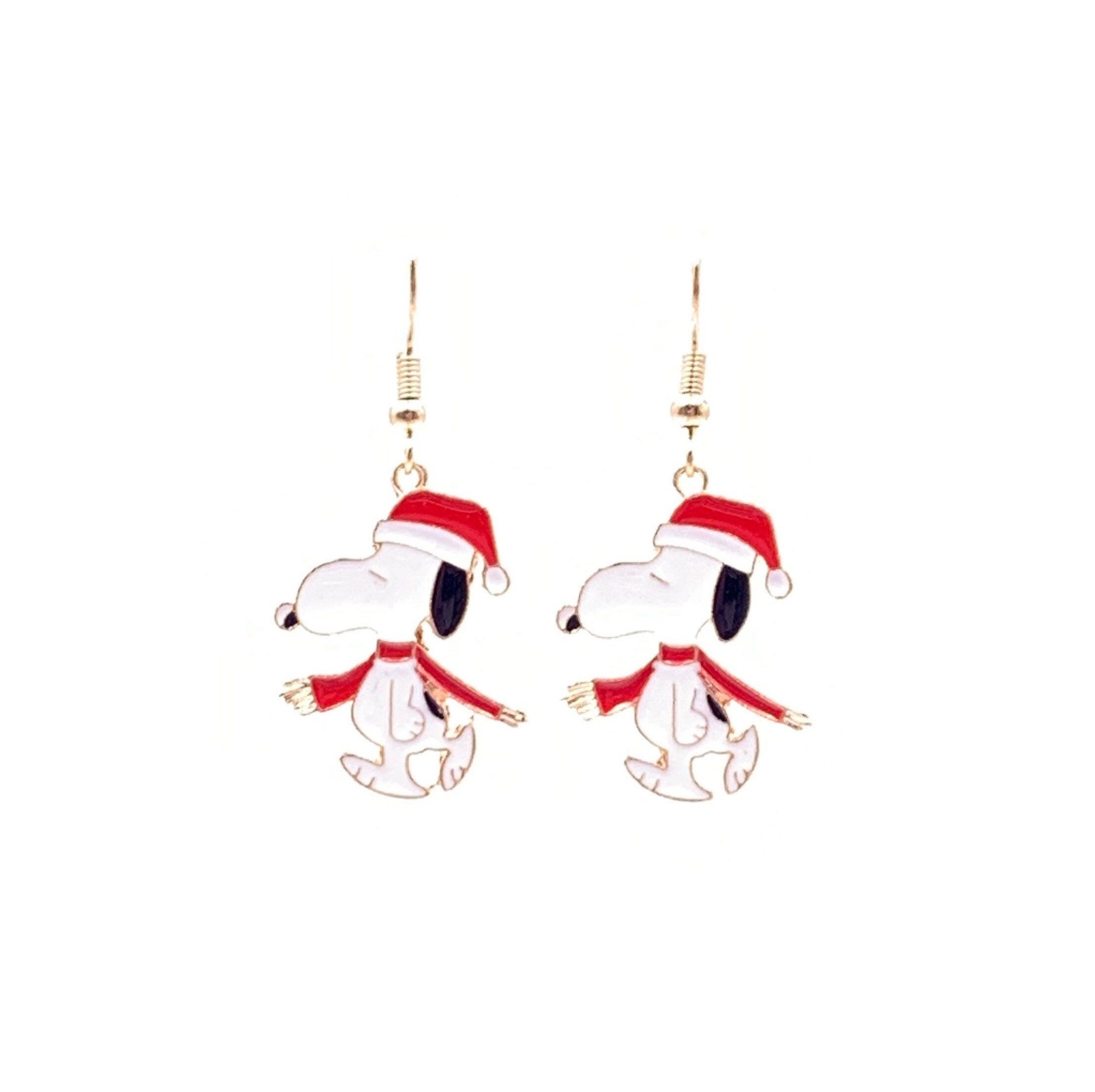 Christmas Snoopy Peanuts Inspired Earrings