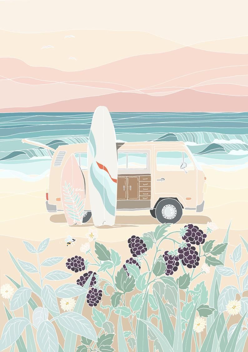Summer Aesthetic Illustration Wallpaper