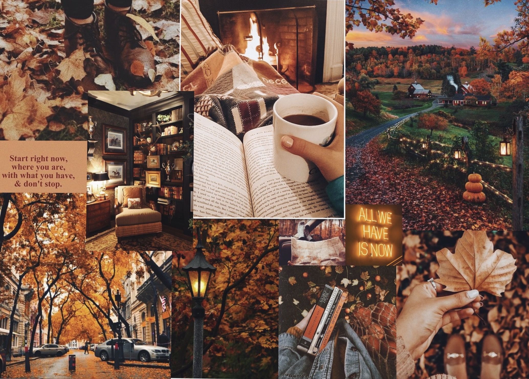 Autumn Fall Cozy Moodboard Wallpaper. Desktop wallpaper fall, Aesthetic desktop wallpaper, Fall wallpaper