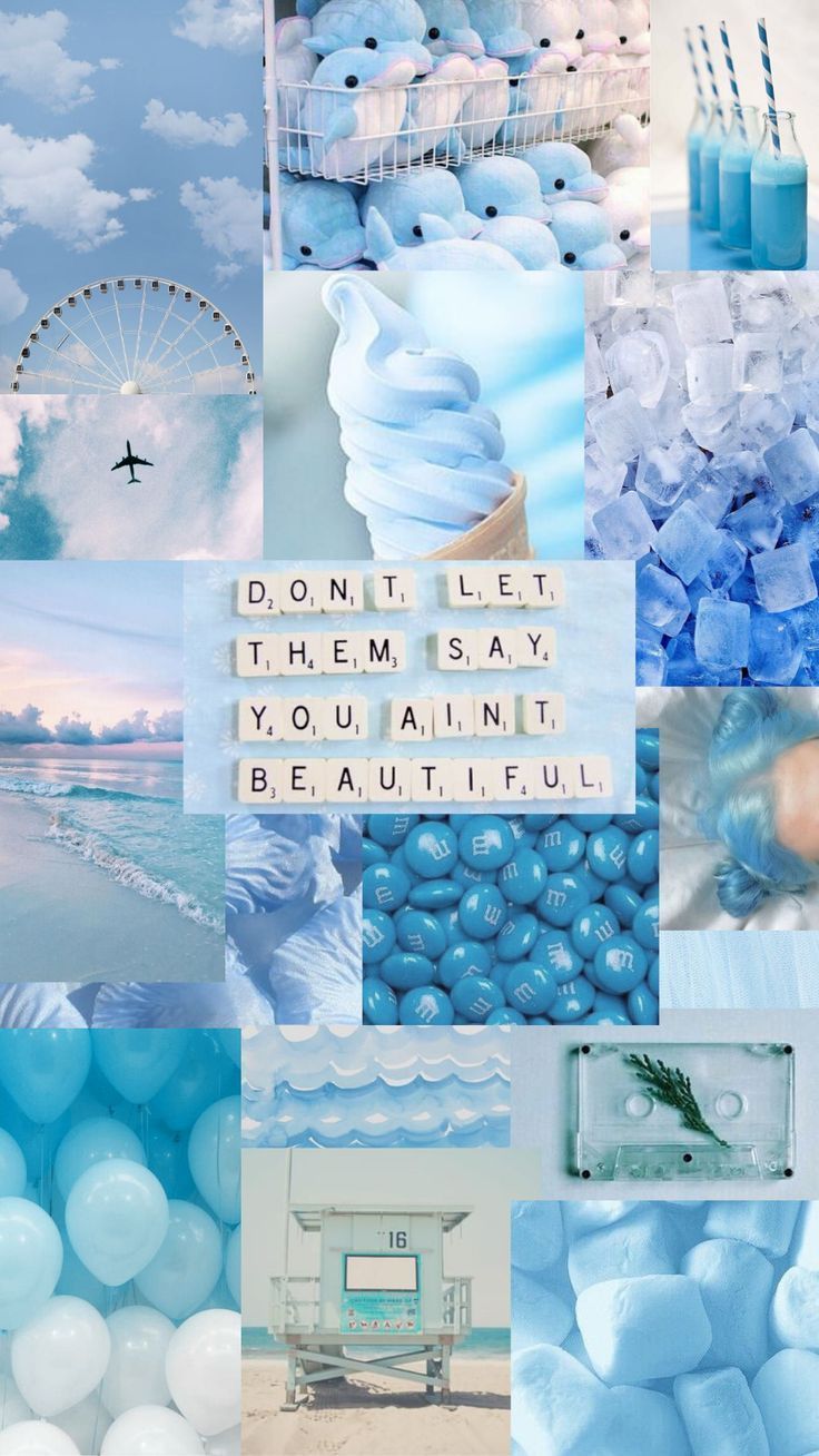 A blue and white aesthetic background with a quote that says 