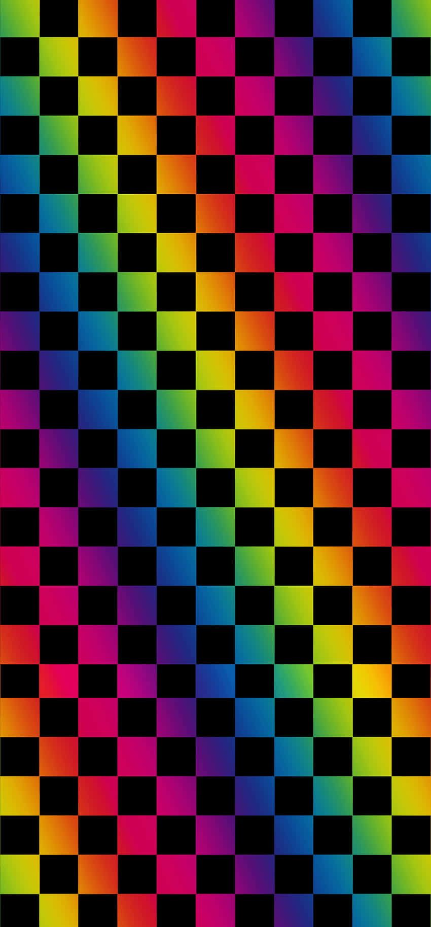 Download Scenecore Black Checkered Rainbow Wallpaper