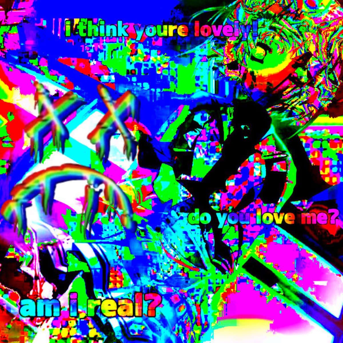 An abstract image with text that reads 