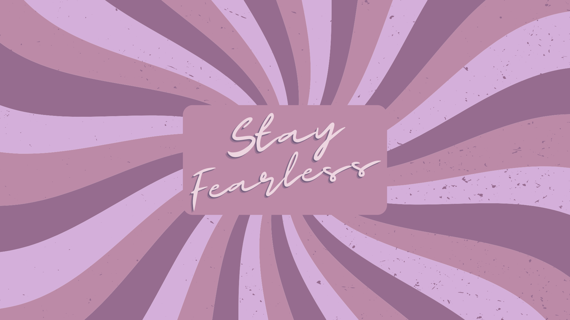 A purple and pink sunburst background with the words 