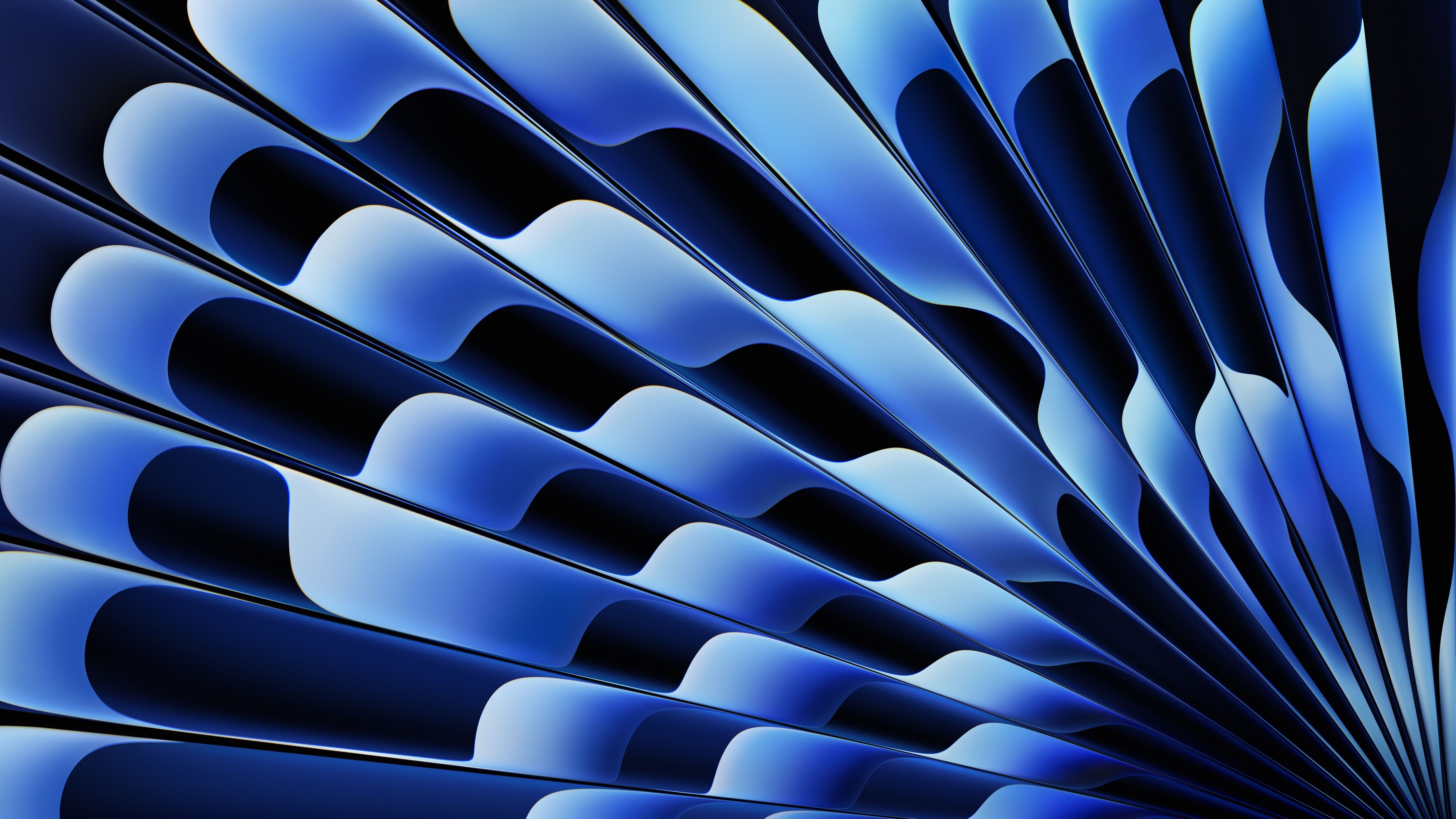 A close up of a blue and black abstract piece of art - IMac, blue