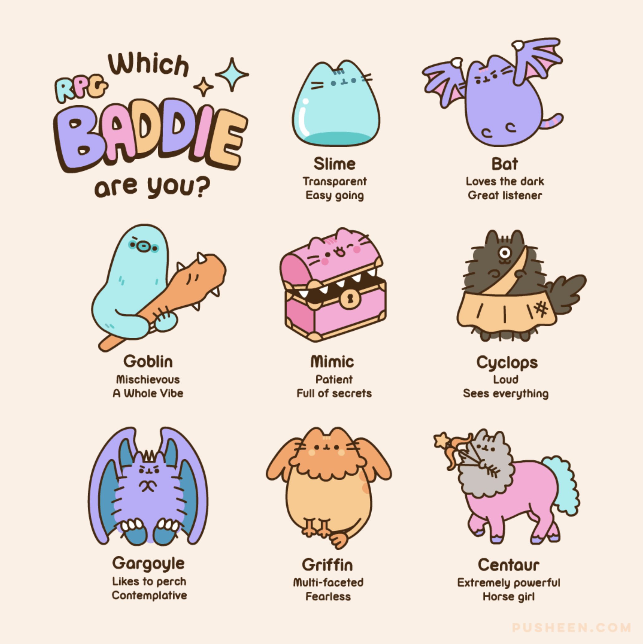 Which Pusheen baddie are you? Choose your favorite from the list. - Pusheen, Halloween