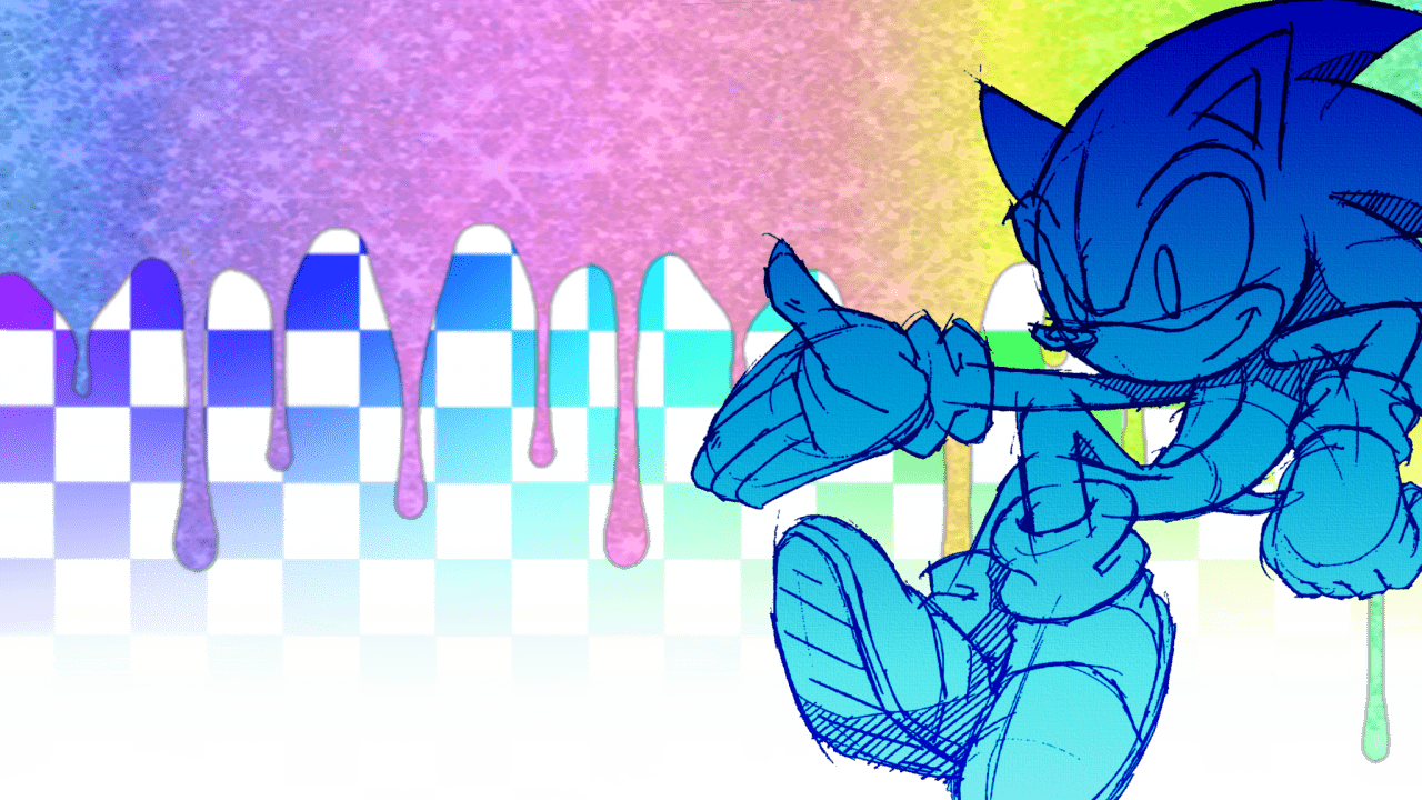 Sonic the Hedgehog wallpaper with a rainbow background - Scenecore