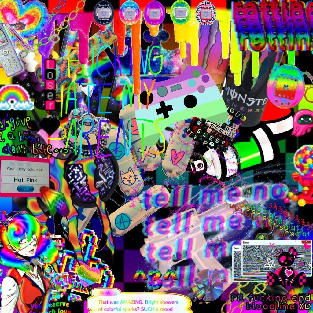 A colorful image with many different things on it - Scenecore