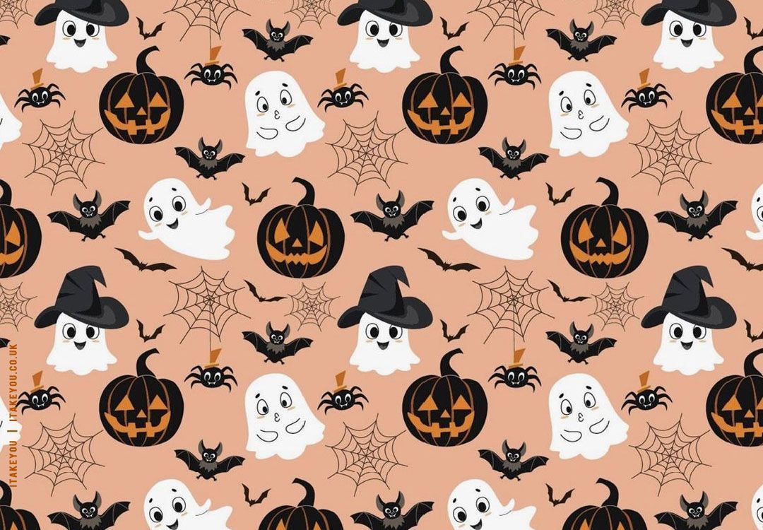 Chic And Preppy Halloween Wallpaper Inspirations : Friendly Ghost Wallpaper for Desktop & Laptop I Take You. Wedding Readings. Wedding Ideas