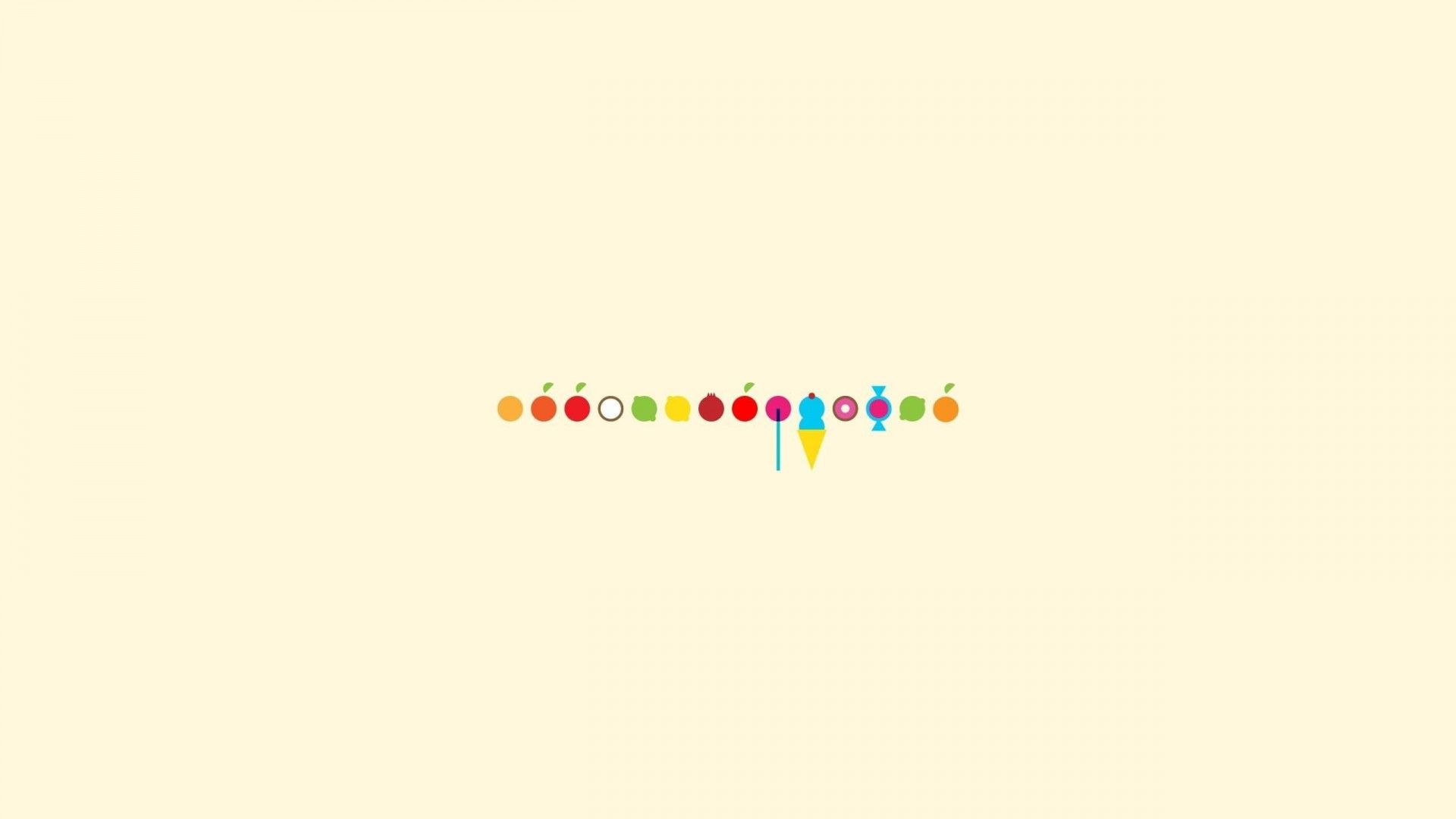 A simple wallpaper with a row of colorful dots - Minimalist, candy