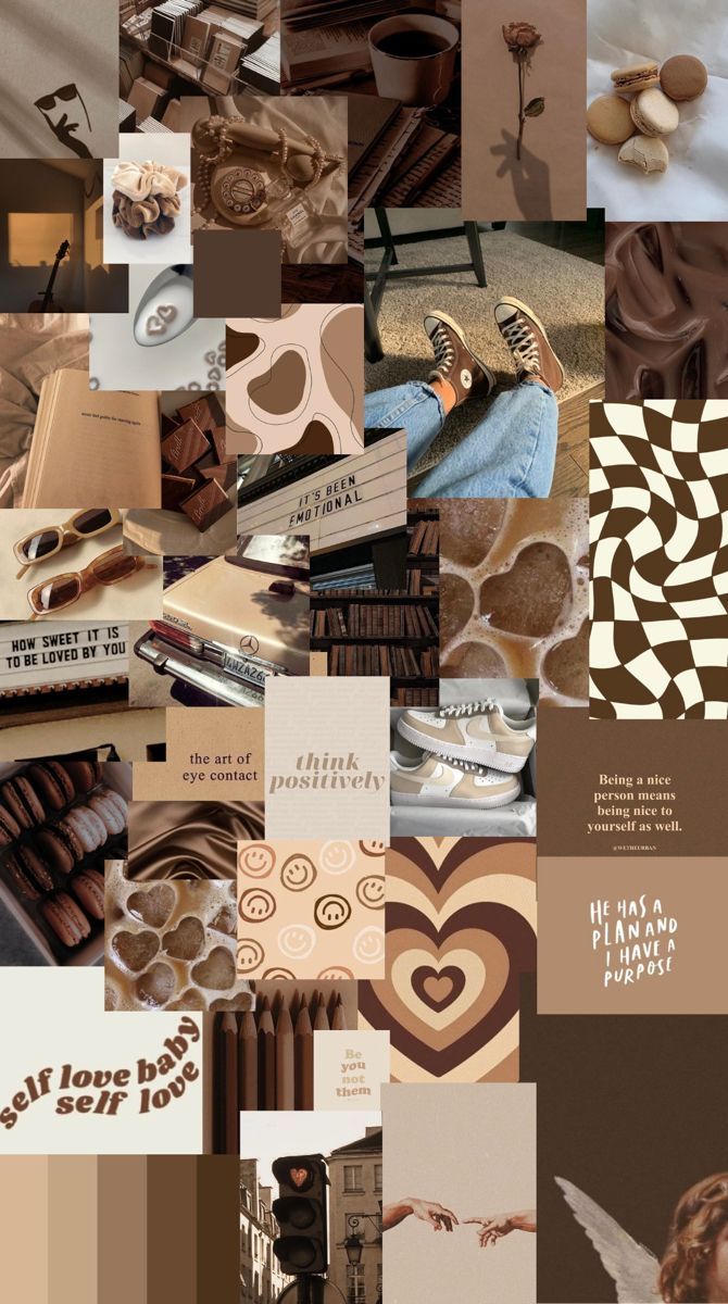 aesthetic brown collage wallpaper