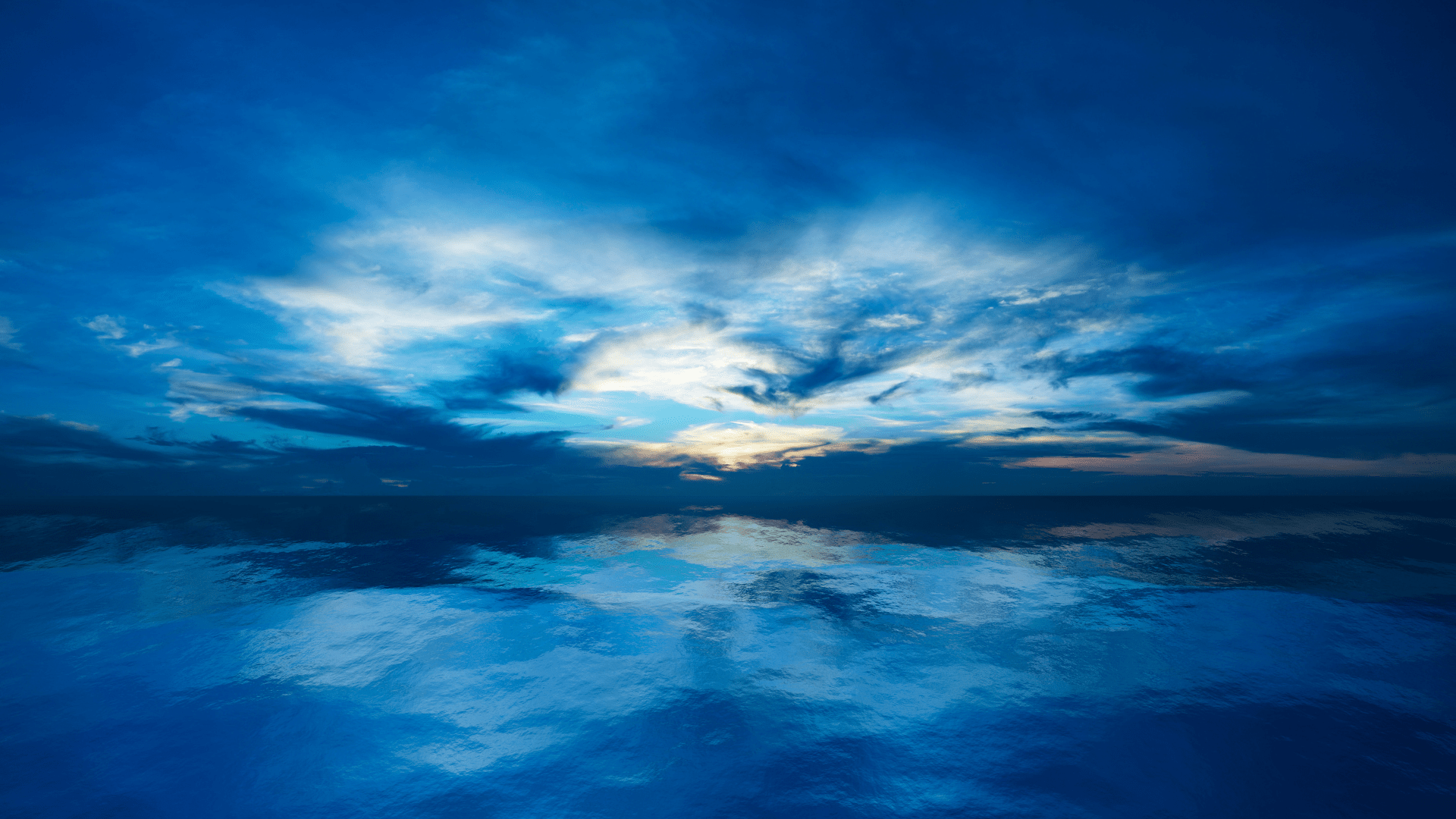 A pool under a cloudy sky - Blue