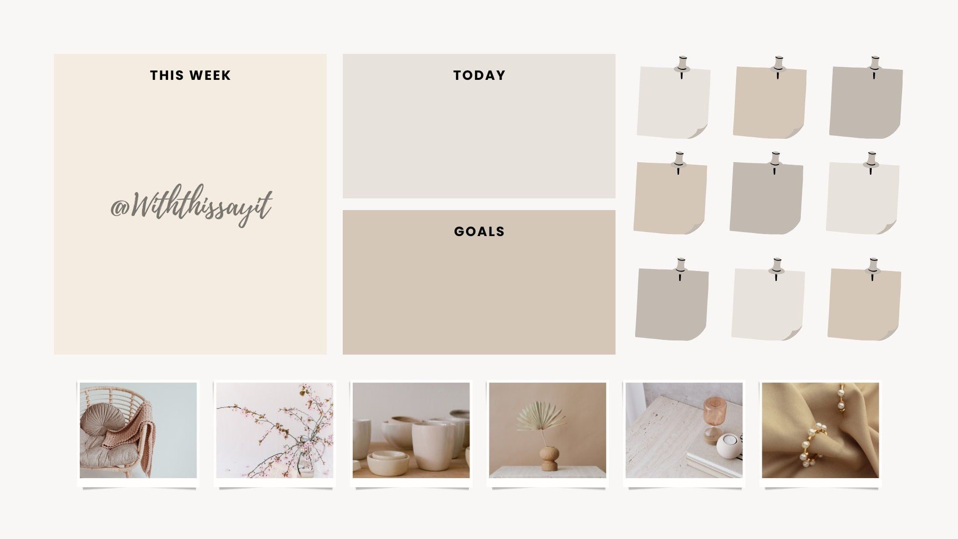 Moodboard for the week with the hashtag #WithThisSayIt - Minimalist beige, minimalist, school