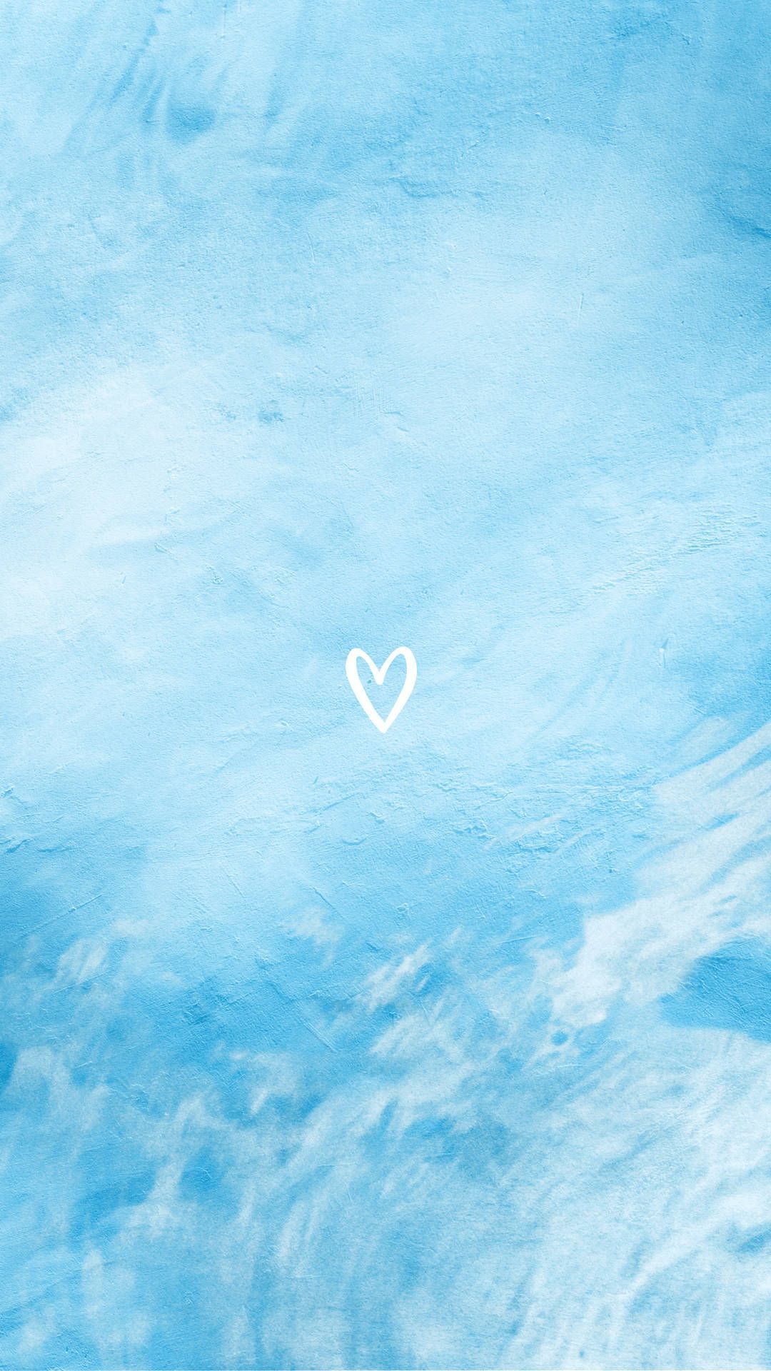 IPhone wallpaper of a blue sky background with a white heart in the middle - Light blue, blue, pastel blue